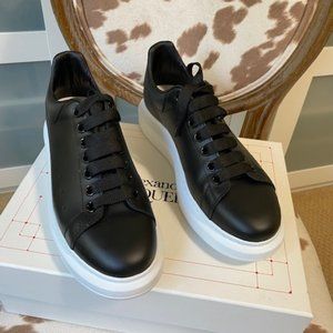 Alexander McQueen Ladies Oversized Black Sneaker